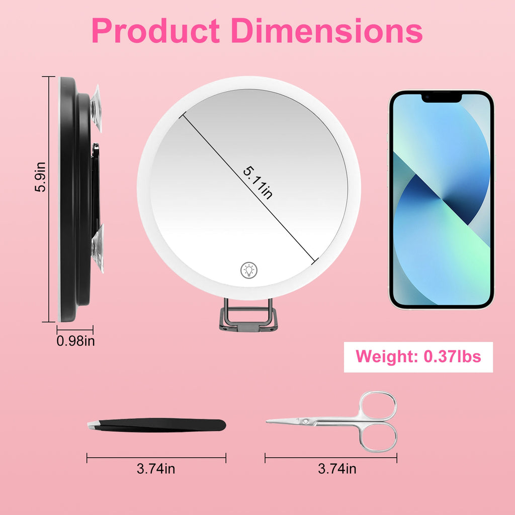 30X Lighted Magnifying Makeup Mirror Portable